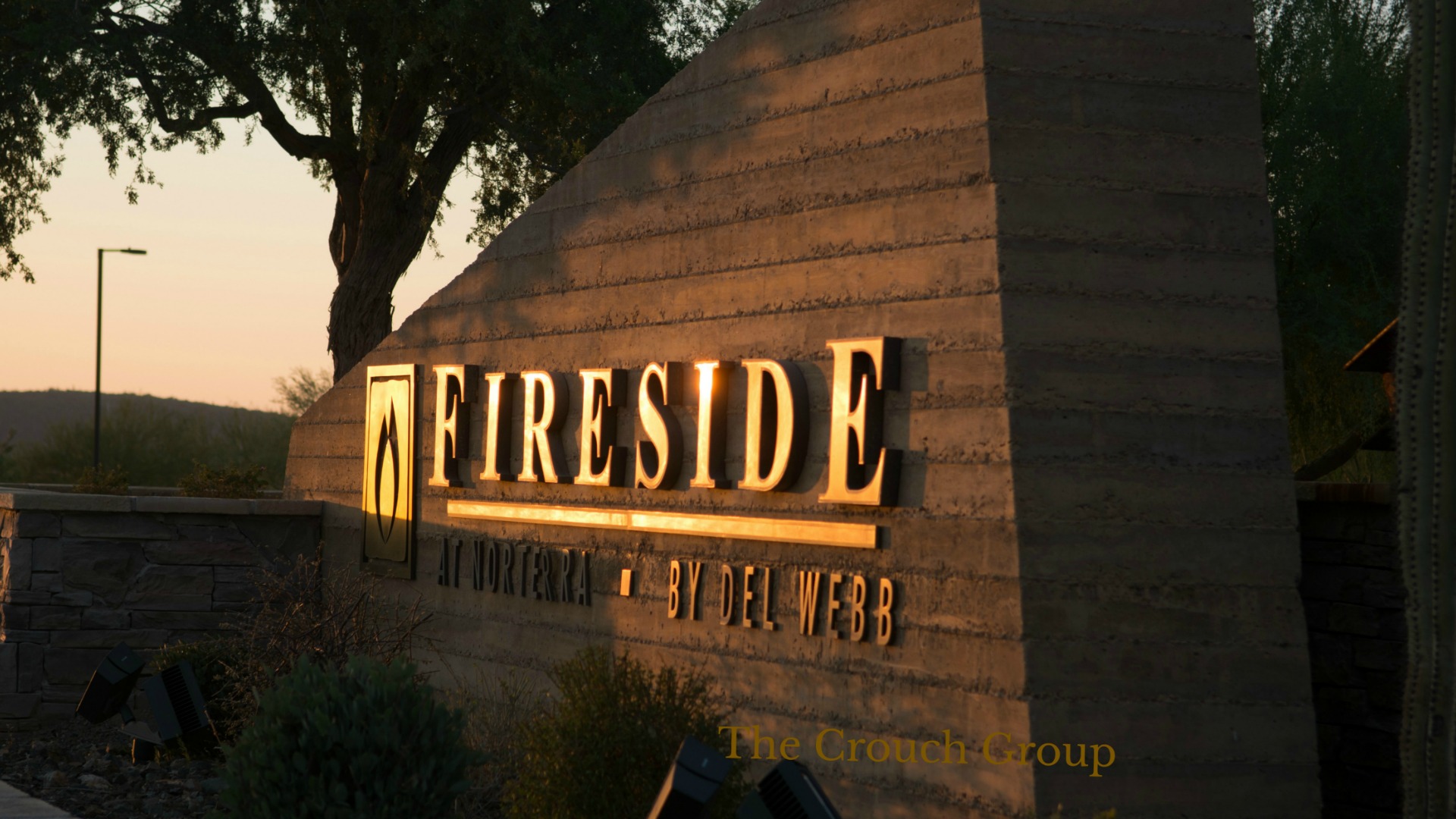Entrance sign for homes Fireside Norterra