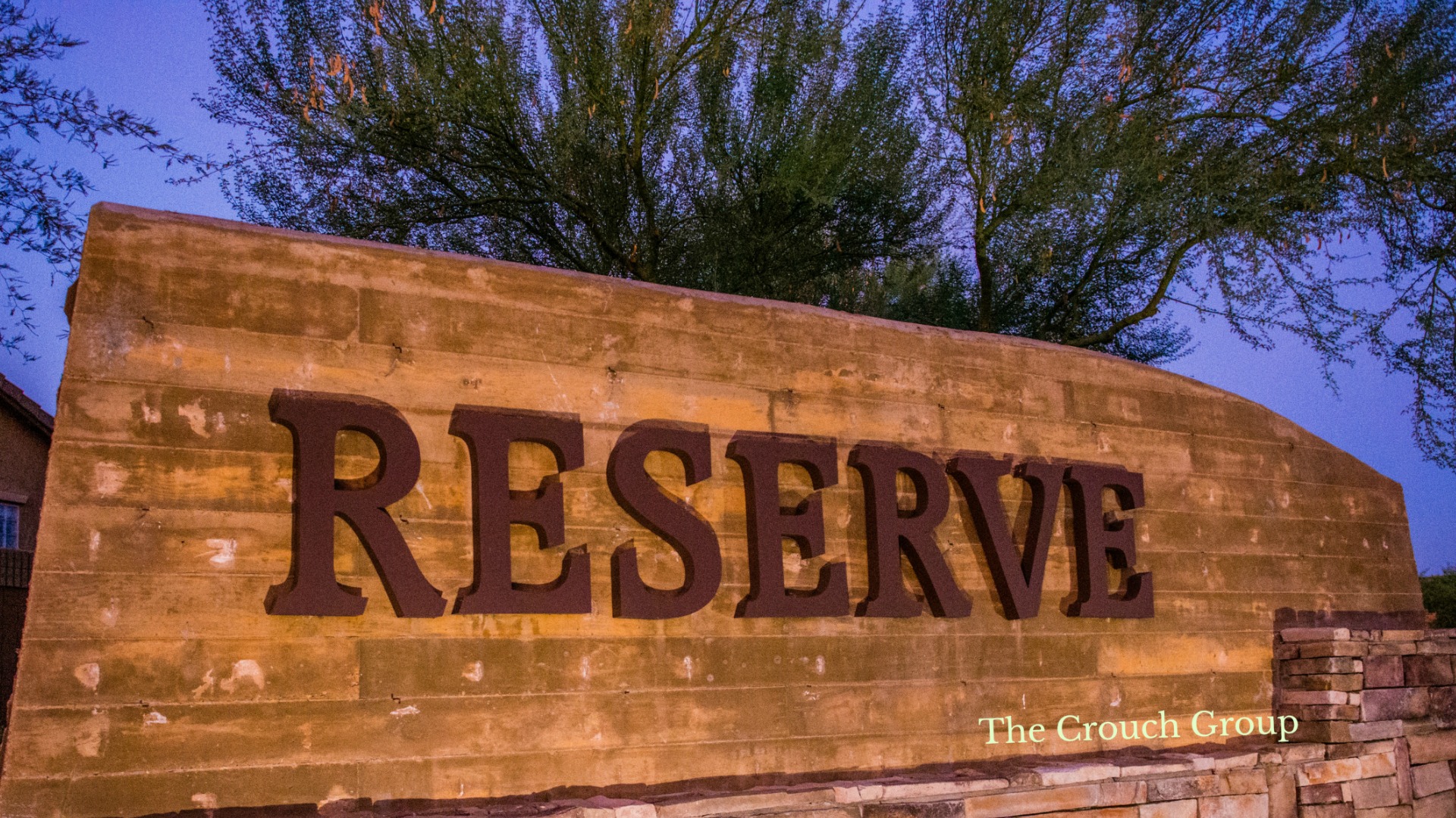 The Reserve entrance sign for homes Fireside Norterra