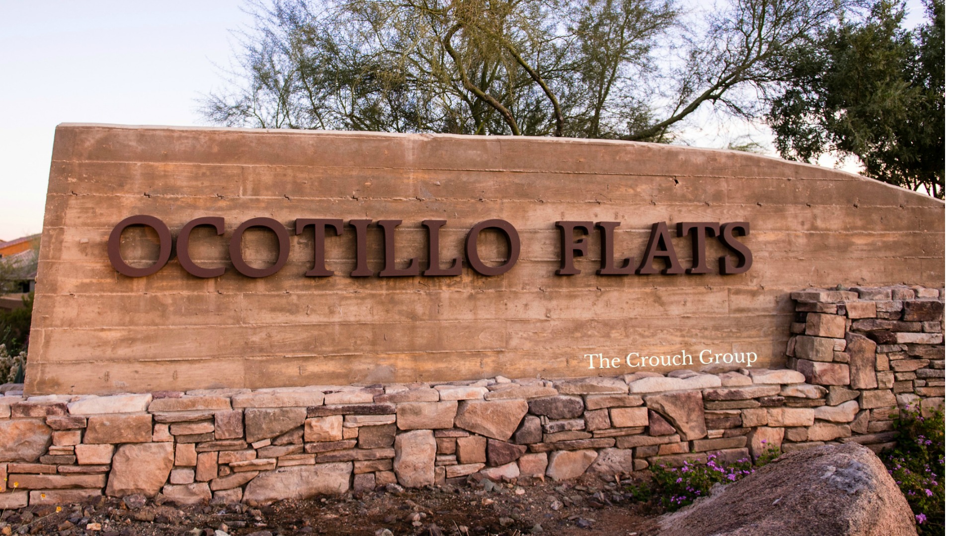Ocotillo Flats entrance sign for homes Fireside Norterra