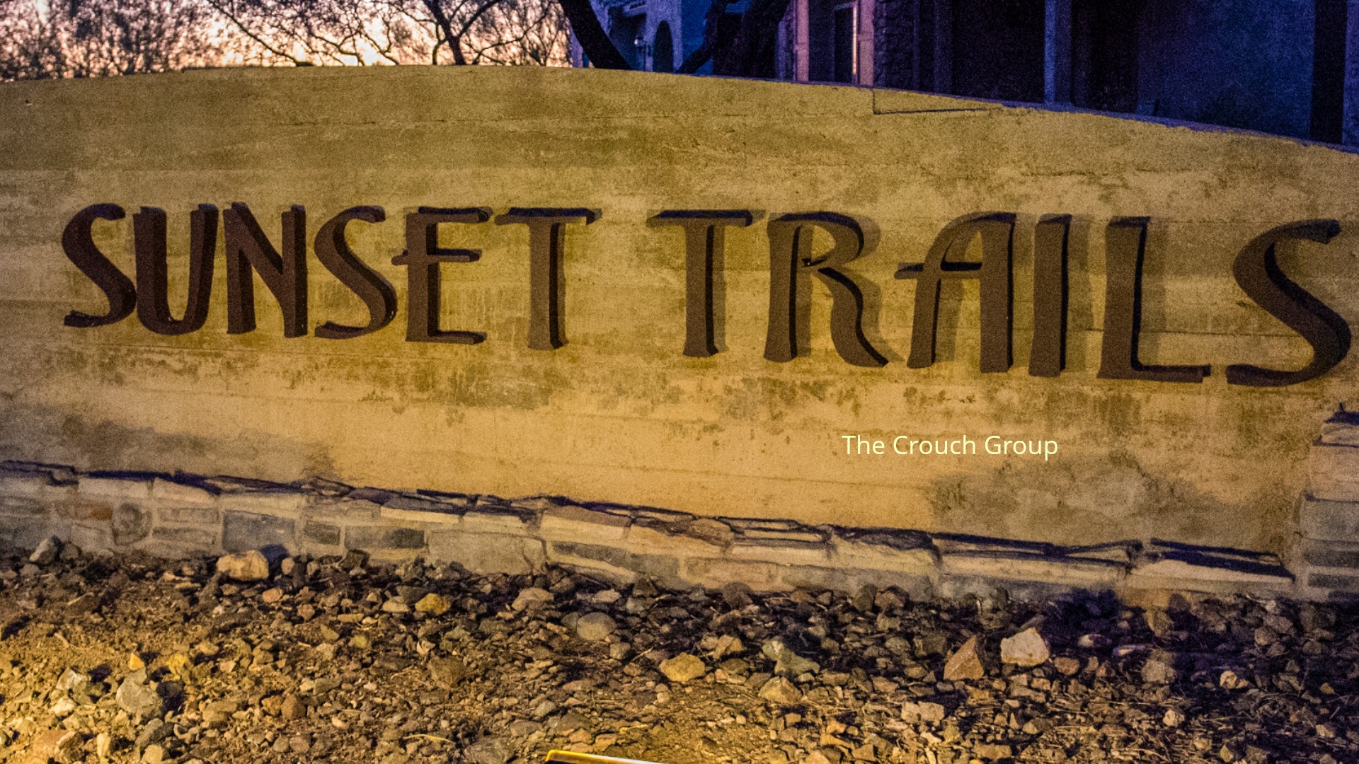  Sunset Trails entrance sign for homes Fireside Norterra
